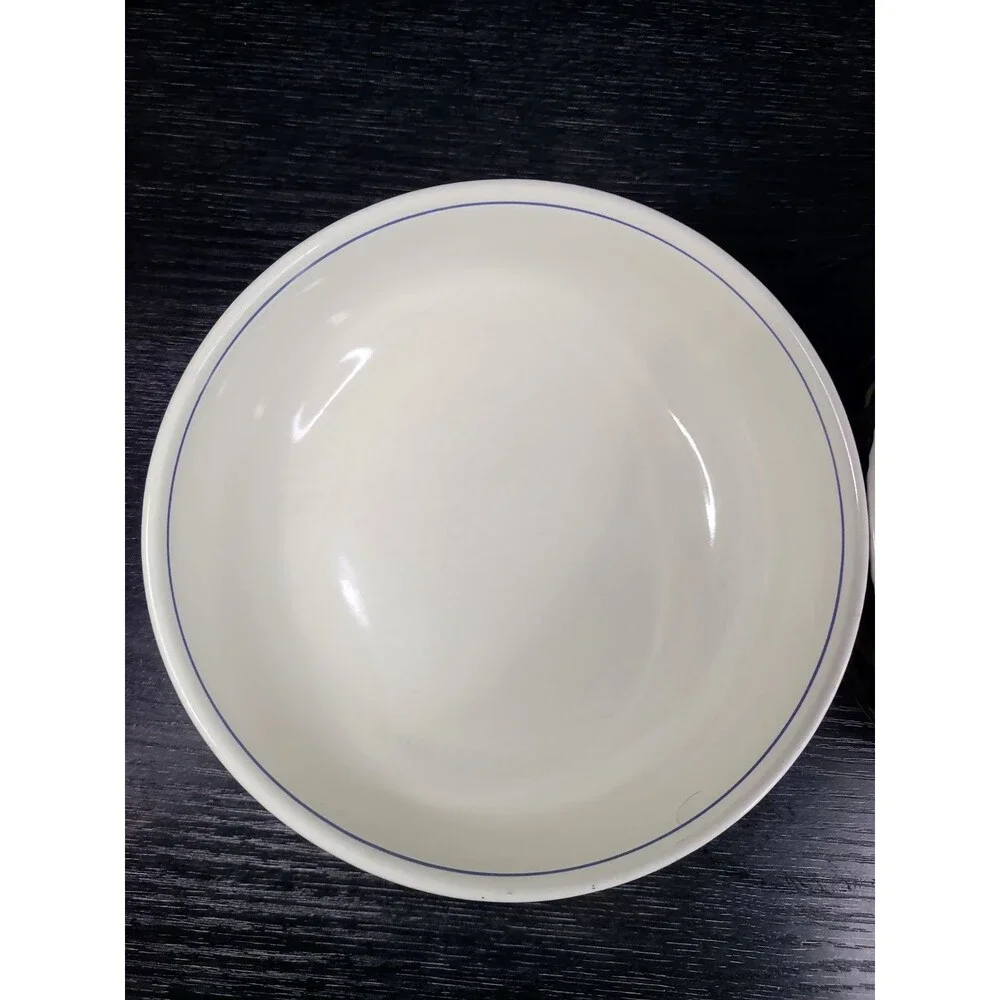 Mikasa Intaglio Arabella CAC01 Soup Cereal Bowl Set 2 Blue Tulip Stoneware 6.25